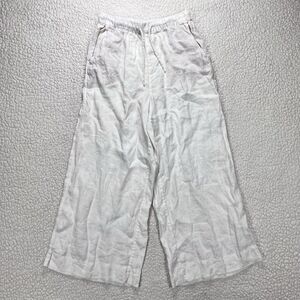 Oysho Linen Pants Women’s M White Wide Leg Summer Minimal Boho Lagenlook